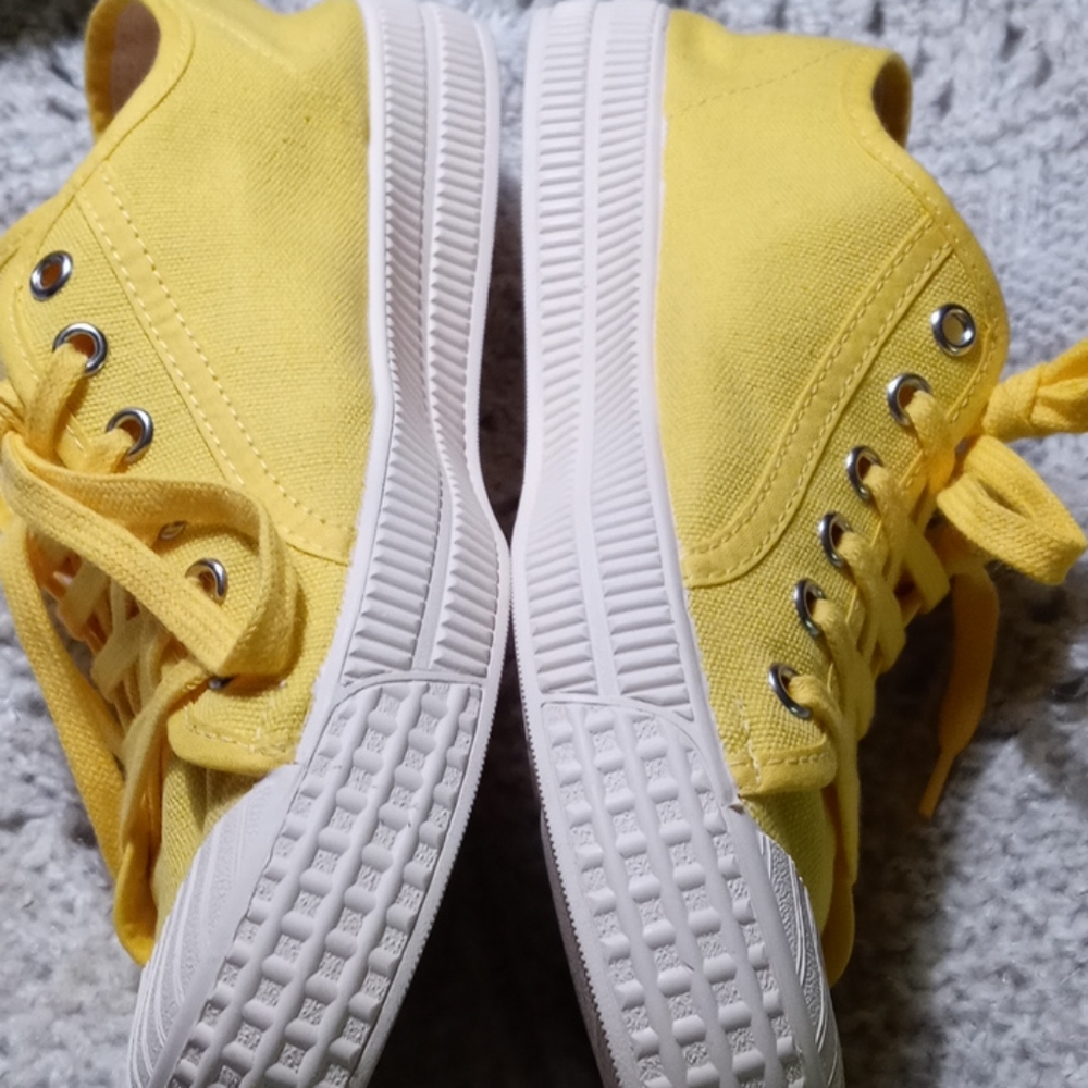Anthropologie Bright yellow sneakers Size 39 sml - Picture 4 of 8